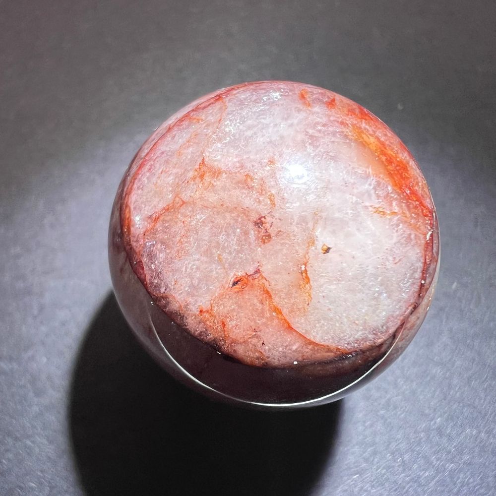 Fire Quartz Crystal Marble Sphere - Picture 3 of 10